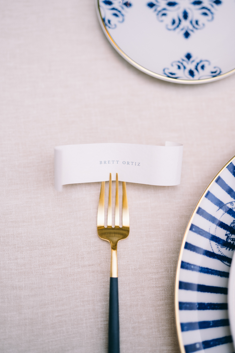 blue and white secret garden welcome dinner