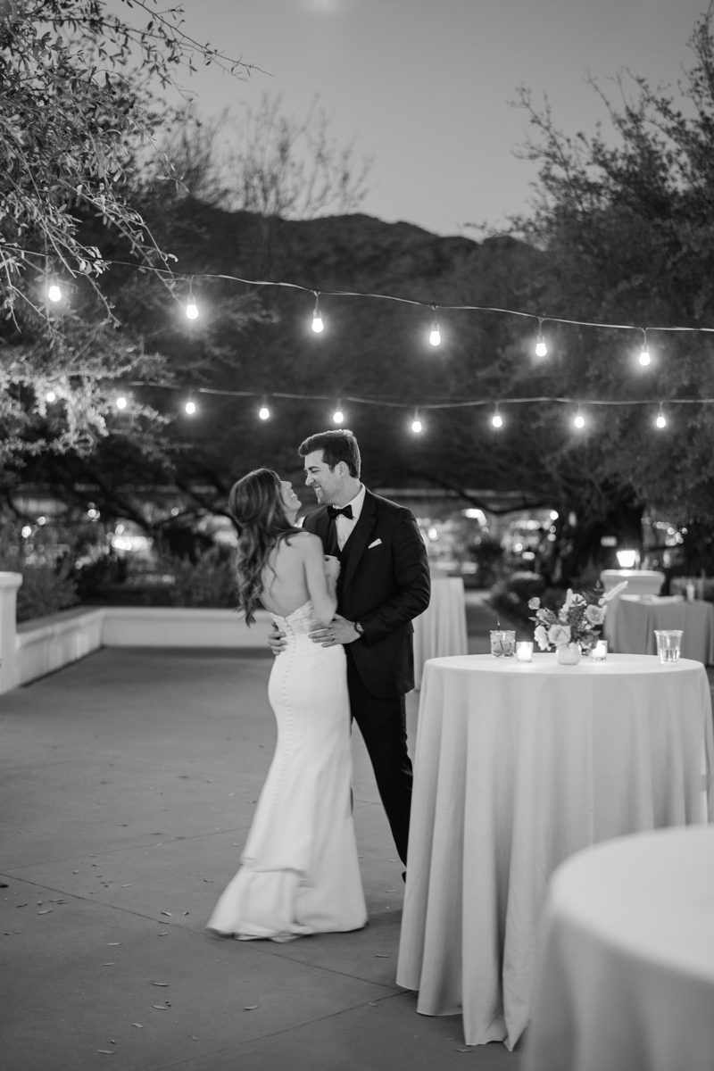 bride and groom enjoying time together at el chorro