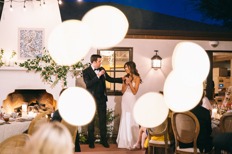 bride and groom speech on el chorro patio