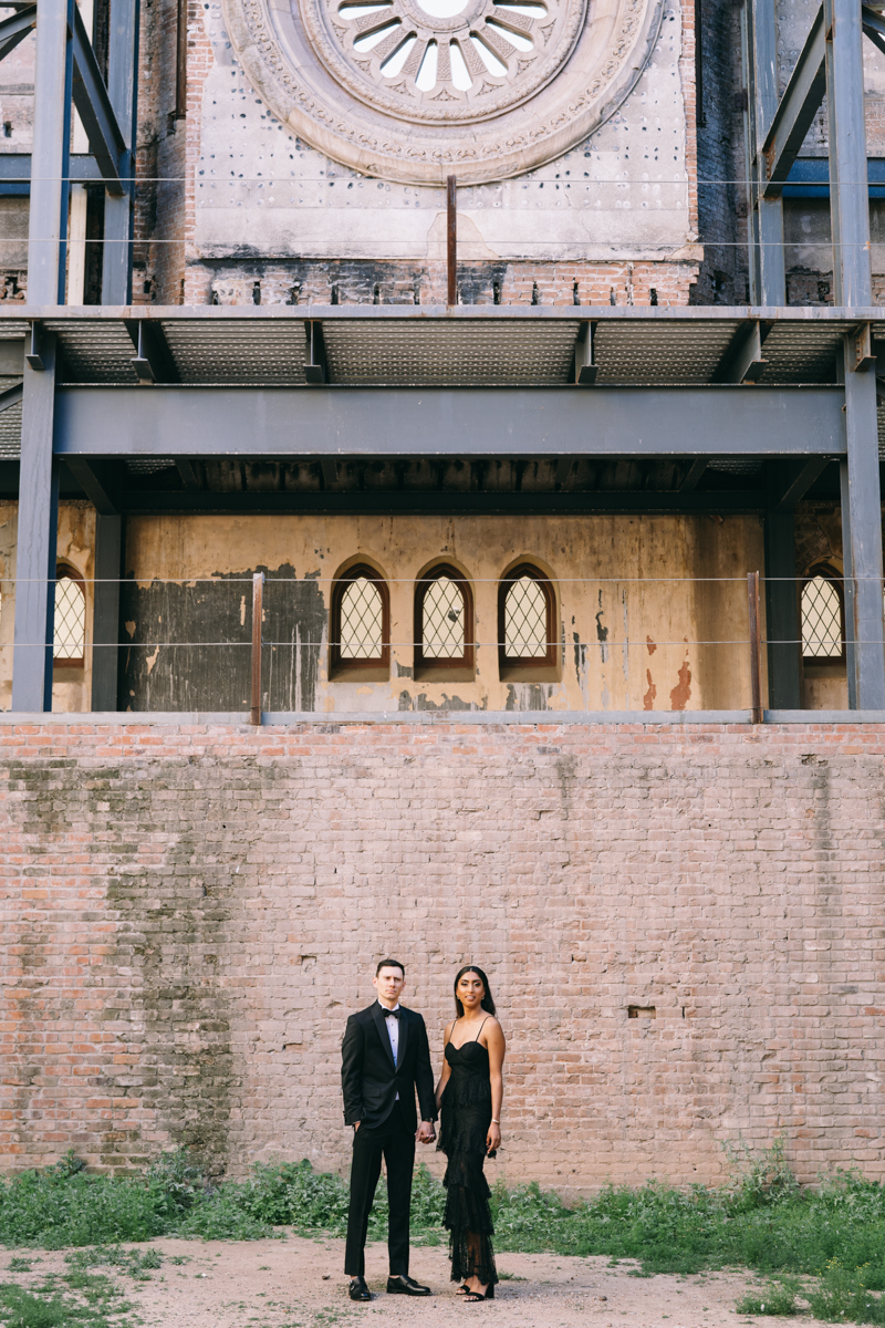 abandoned church engagement photos