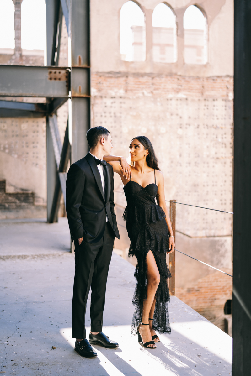 formal dress engagement photos 