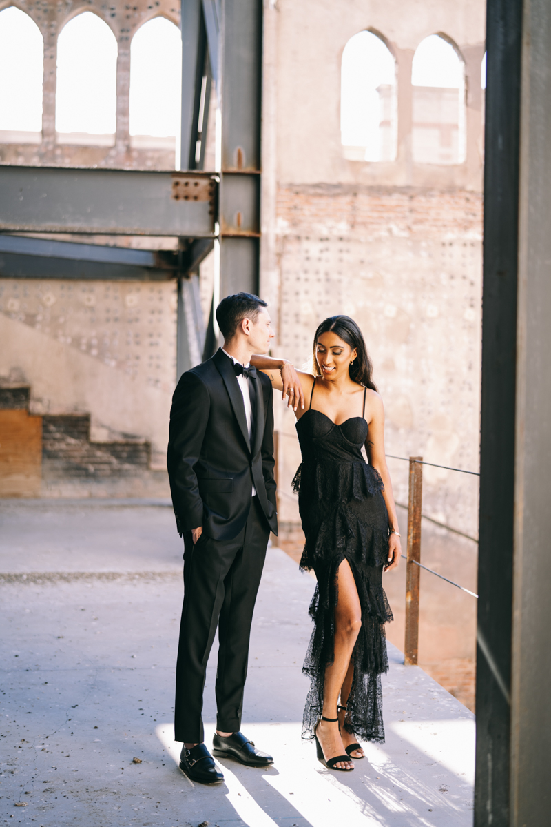 formal dress engagement photos 