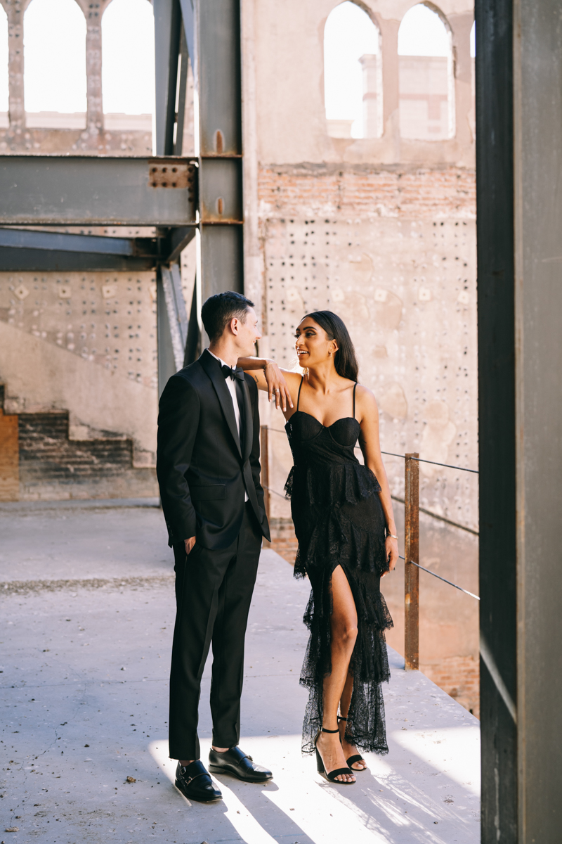 formal dress engagement photos 