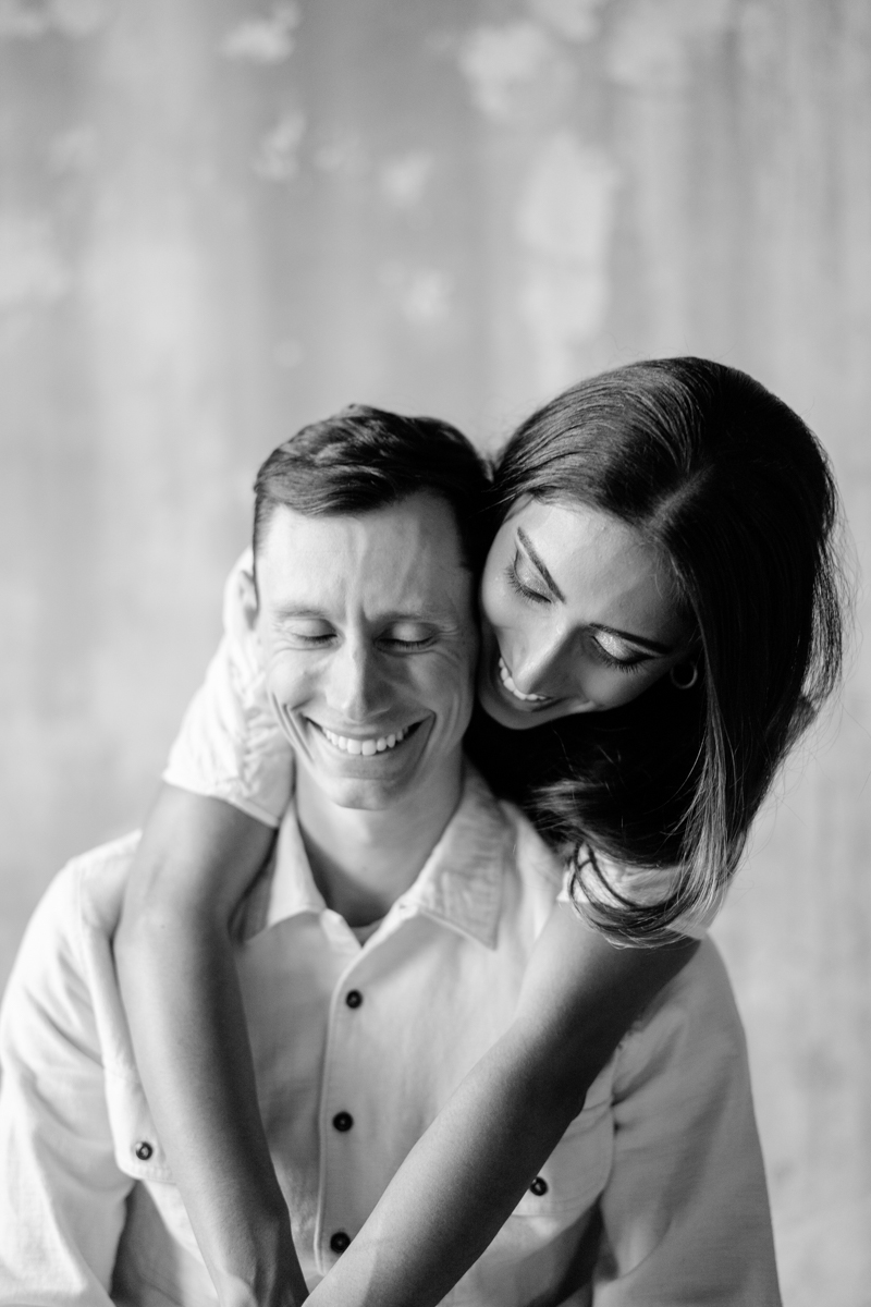 casual Engagement photos in abandoned building