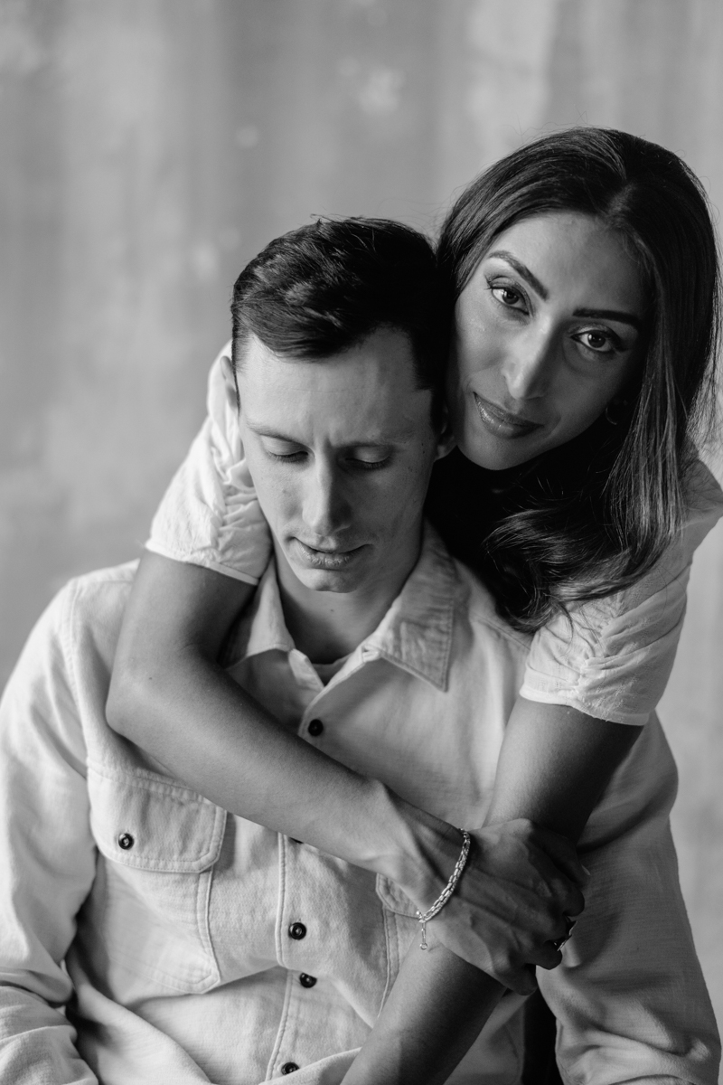 casual Engagement photos in abandoned building