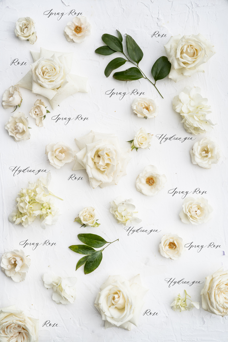 all white bouquet 