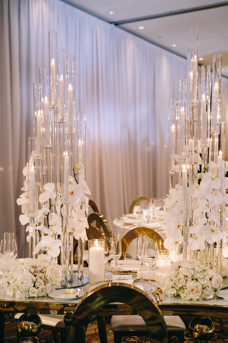 all white glam wedding