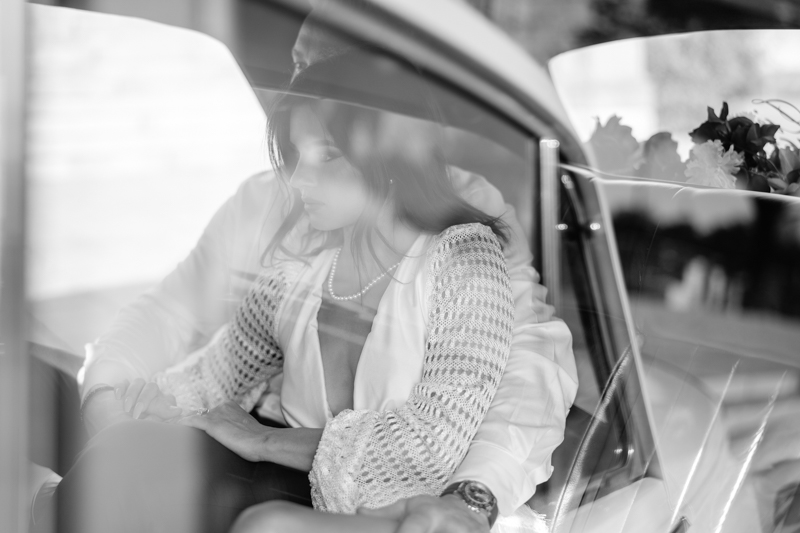 old car engagement session