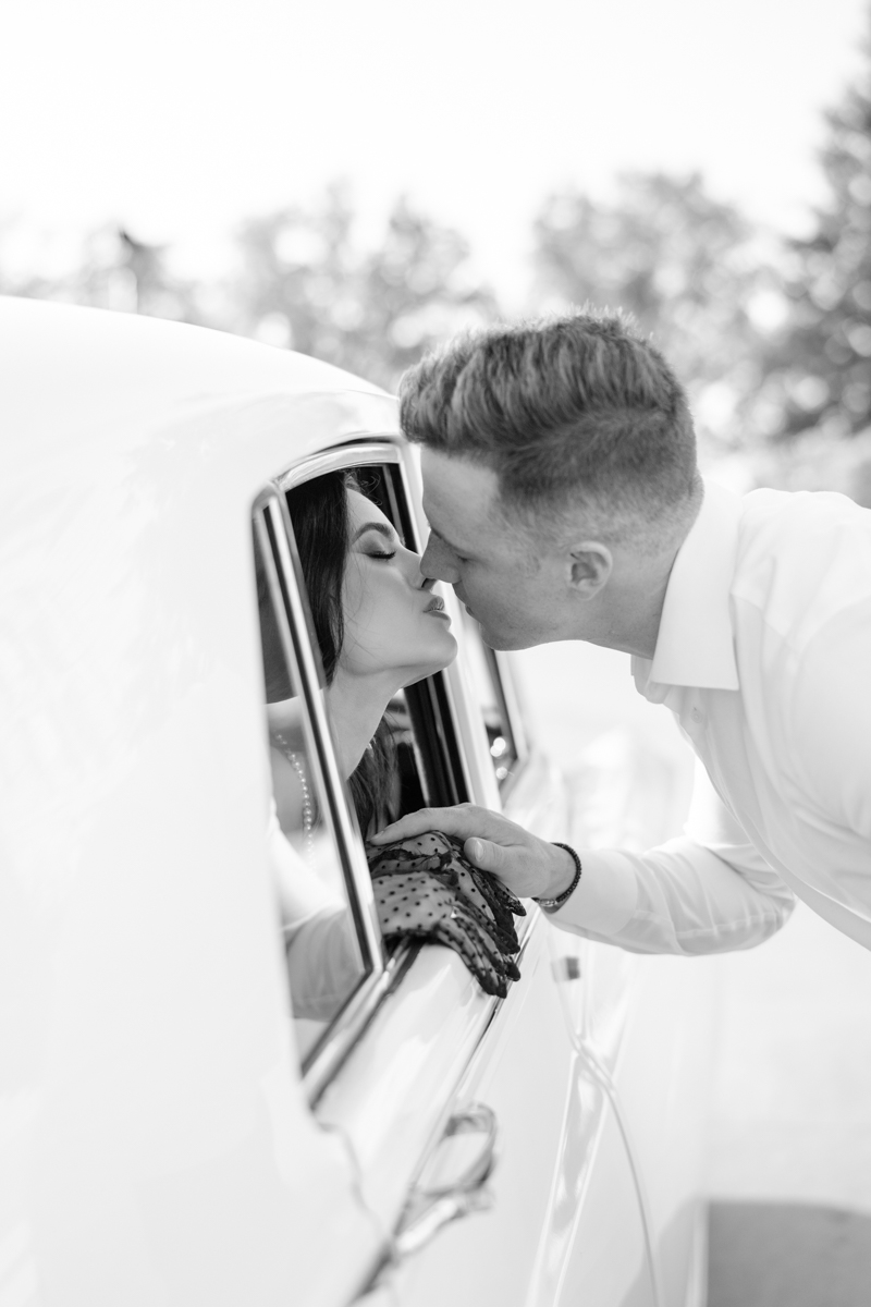 vintage bentley engagement session