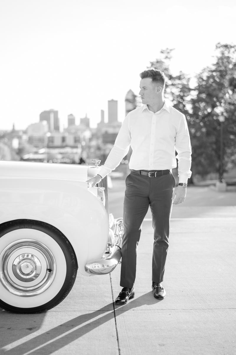 vintage bentley engagement session