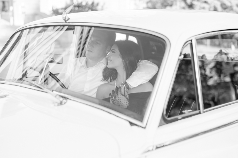 vintage bentley engagement session