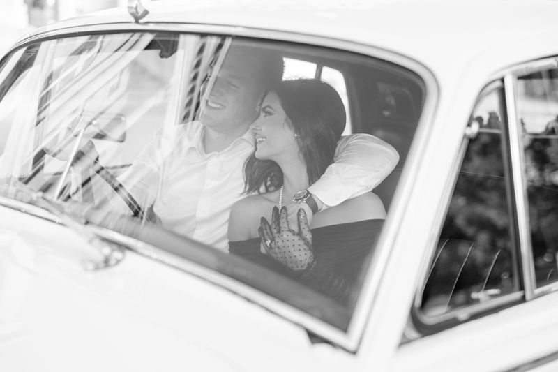 vintage bentley engagement session