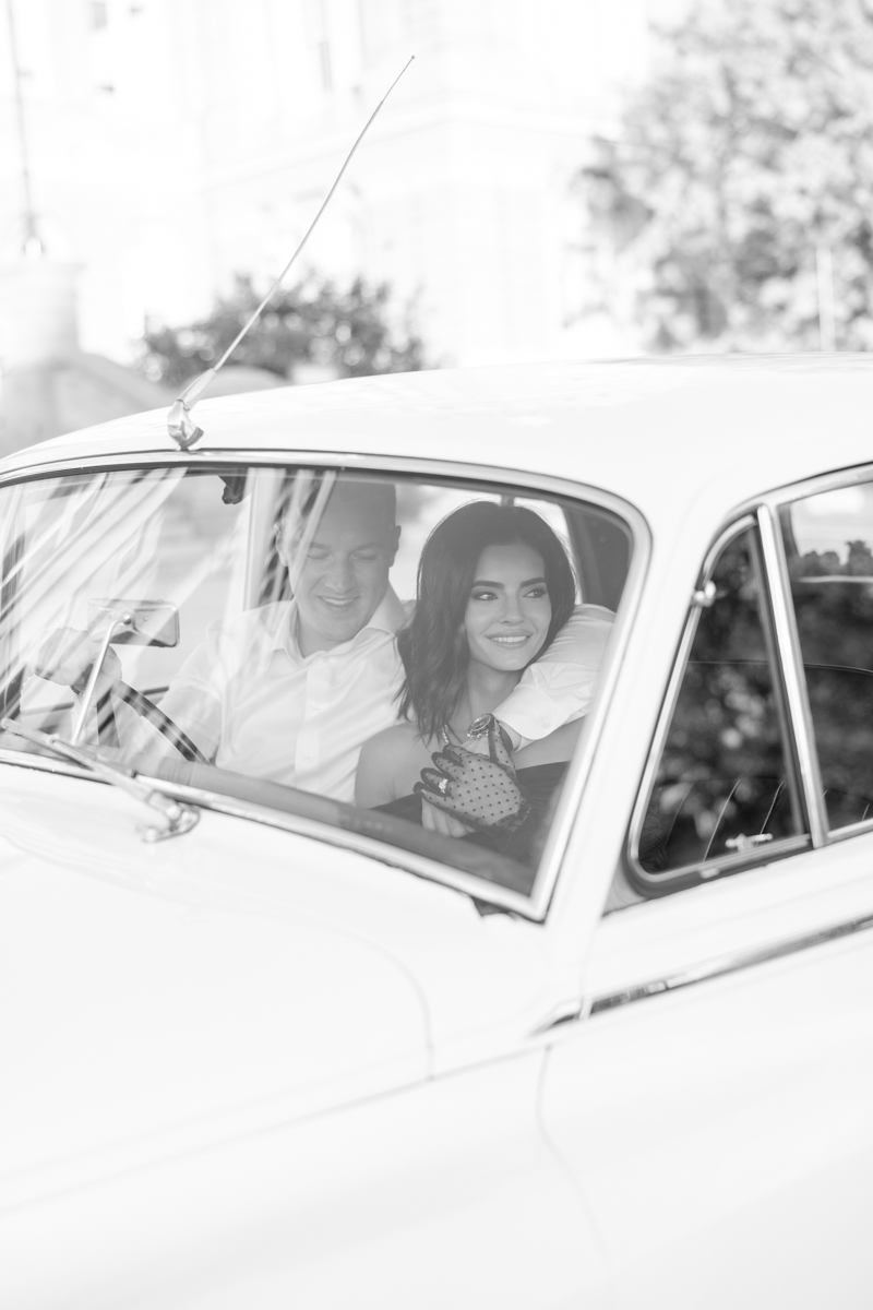 vintage bentley engagement session