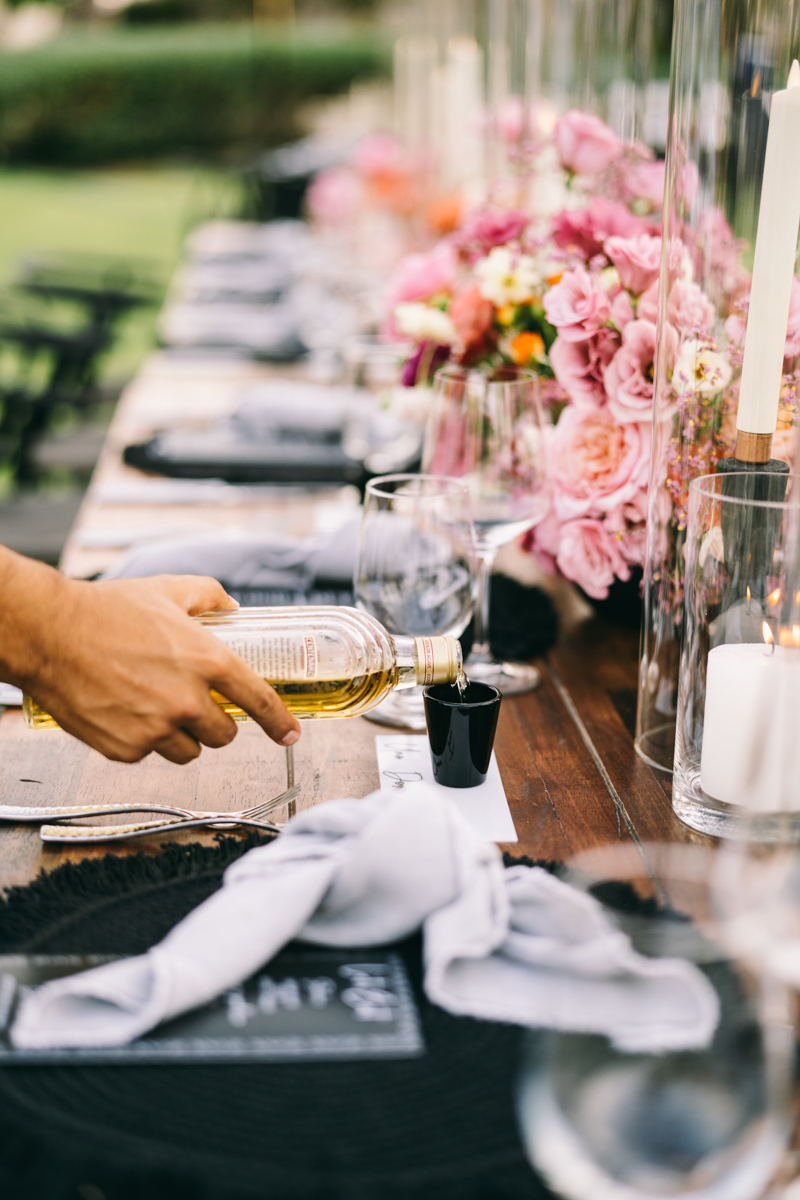 tequila shot at cabo wedding