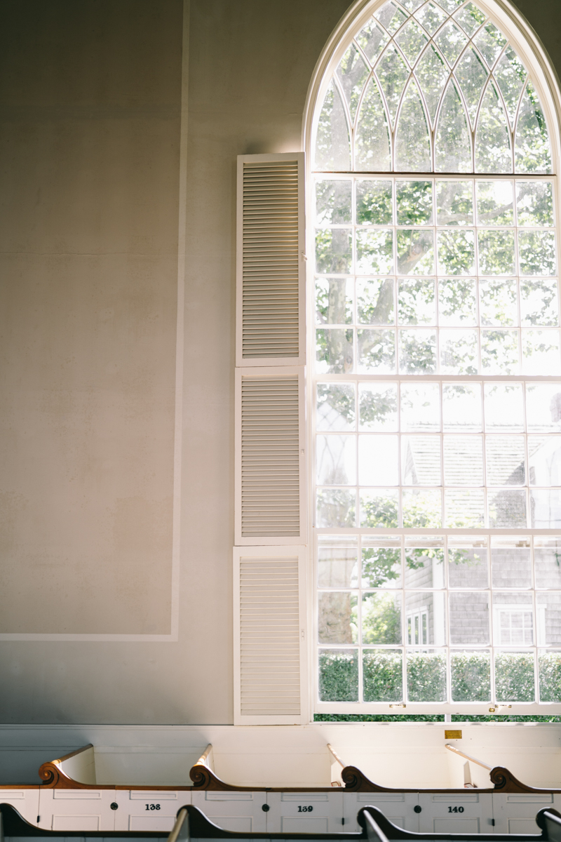 big high windows with sunshine in an empty church
