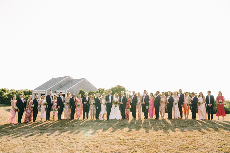 bridal party standing in a line