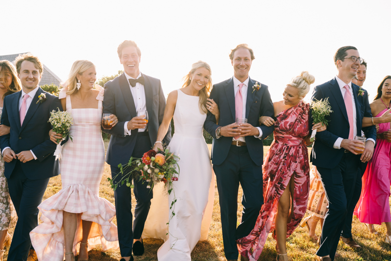 bride and groom with their bridal party