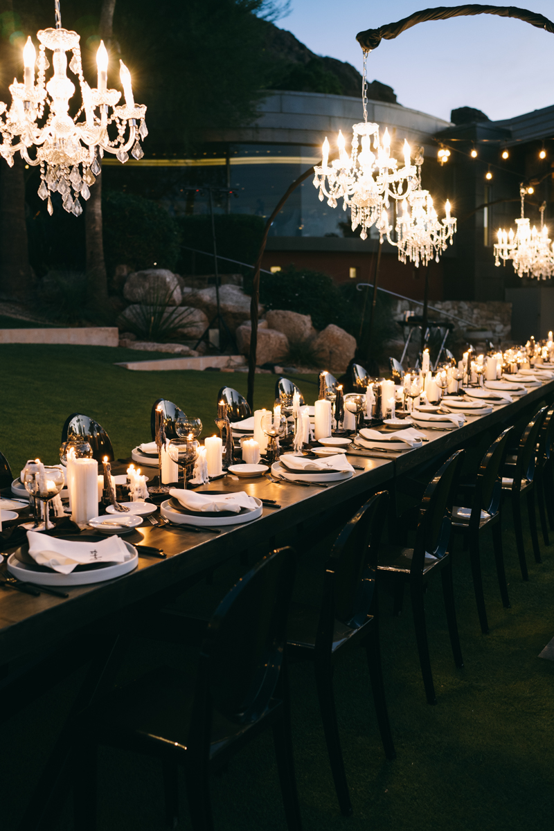 Scottsdale wedding reception dinner table