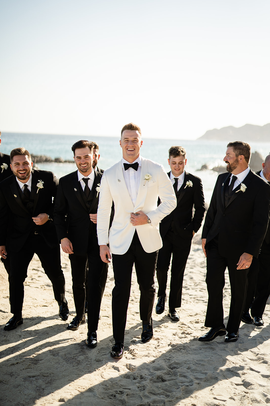 MLB groom with groomsmen at grand Velas Cabo