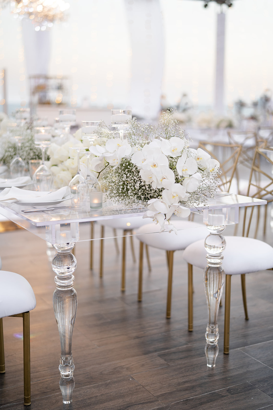 all white luxury rooftop reception wedding