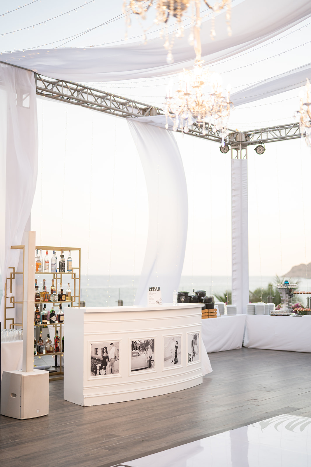 all white luxury rooftop reception wedding