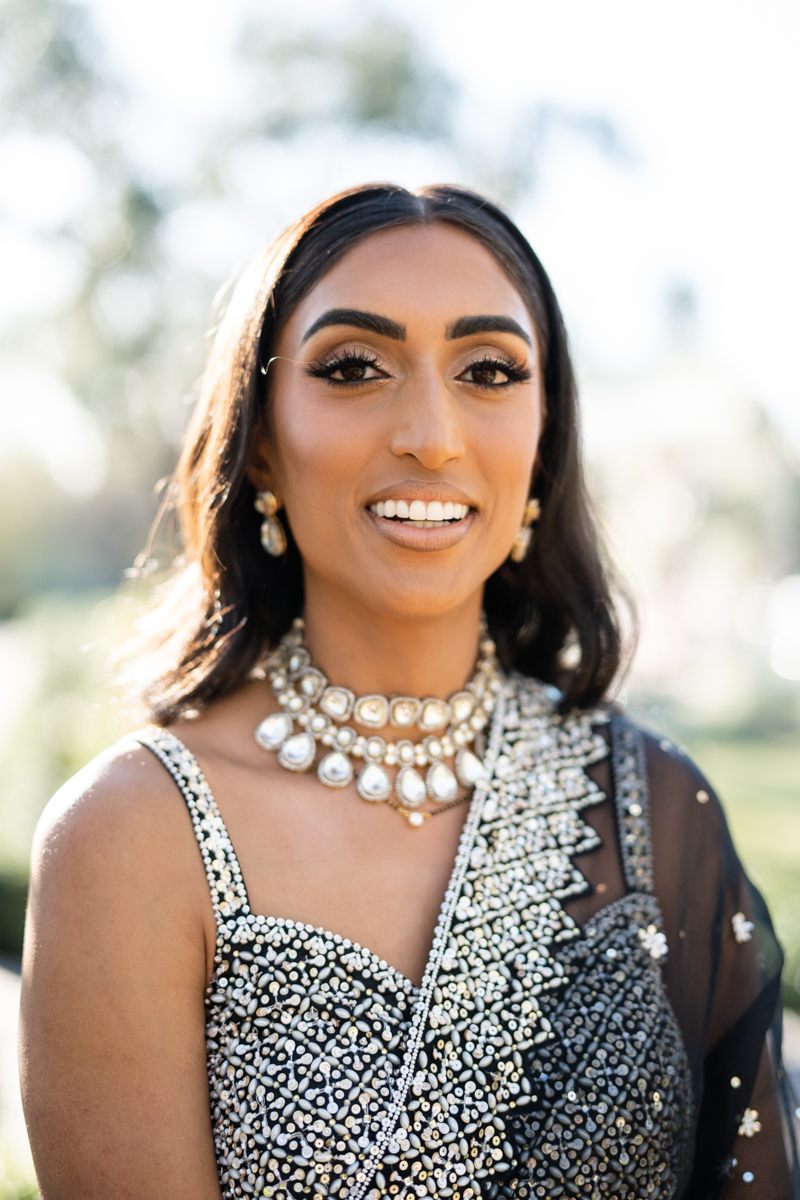 indian bride's reception outfit in black