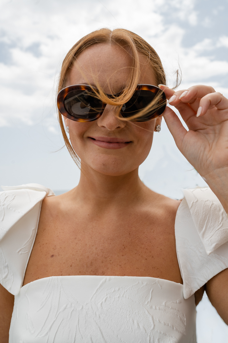 bride in sunglasses