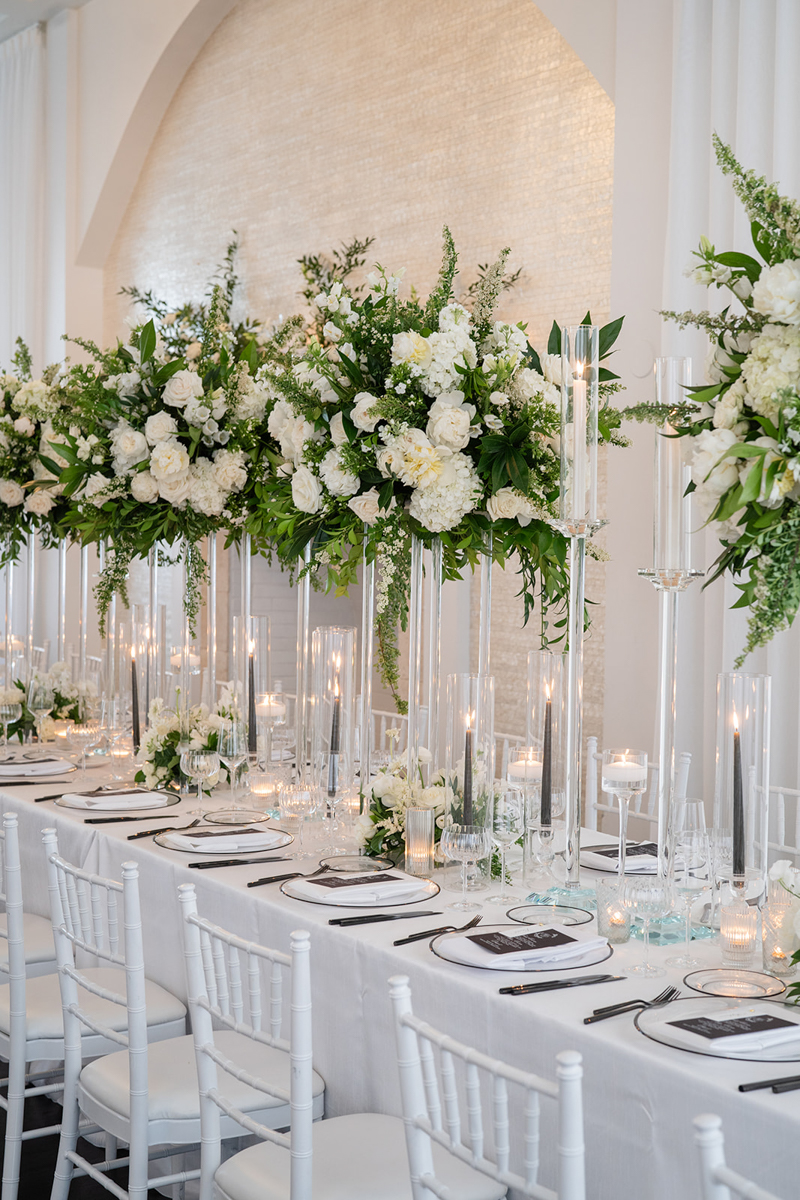 reception flowers at belle mer