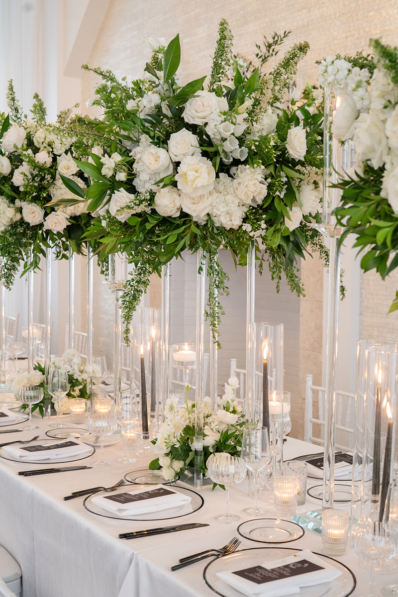 reception flowers at belle mer