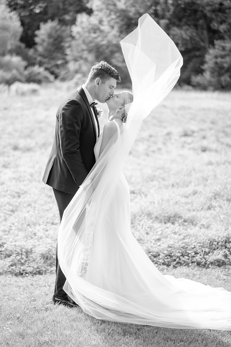 bride and groom portraits at Wellesley college Boston