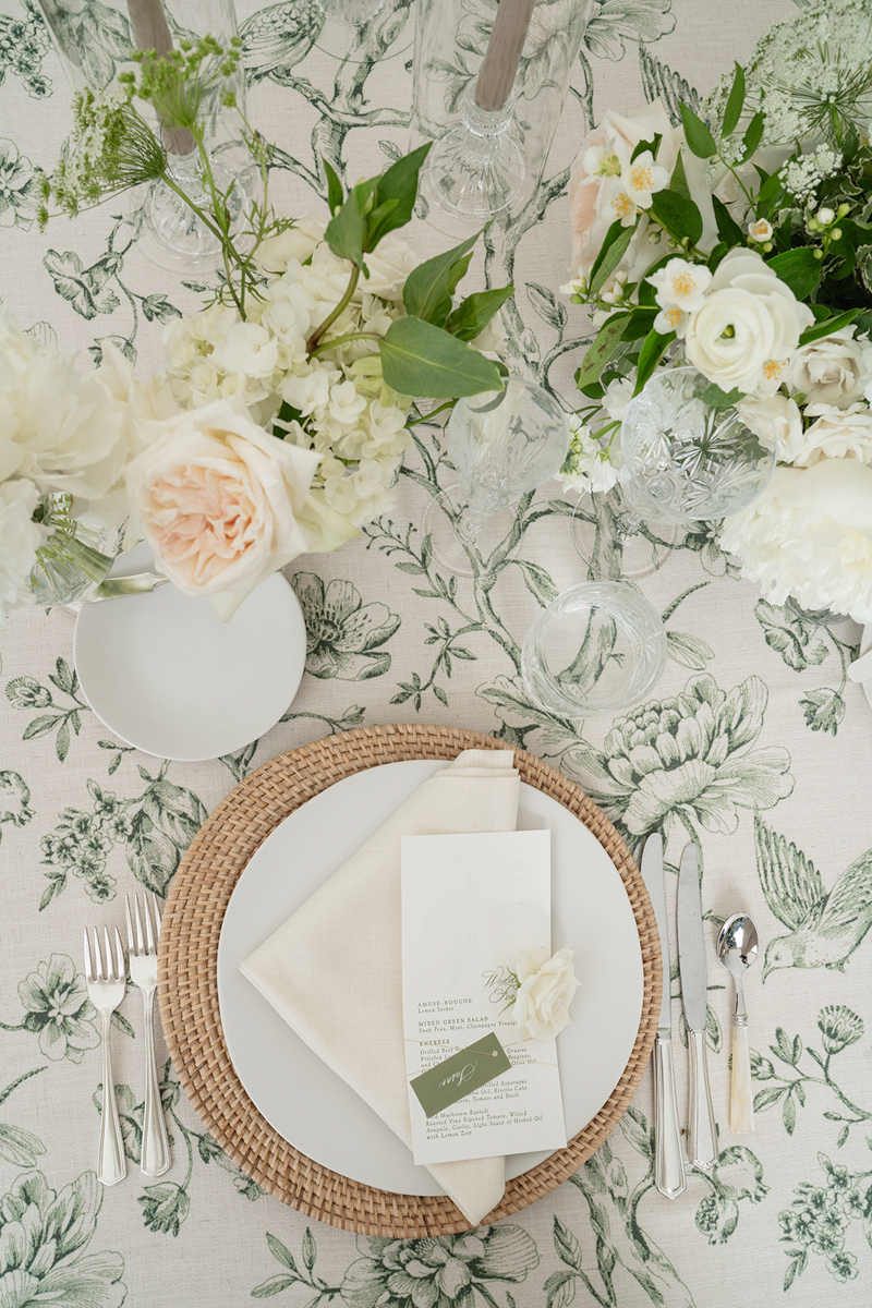 sage and cream wedding details