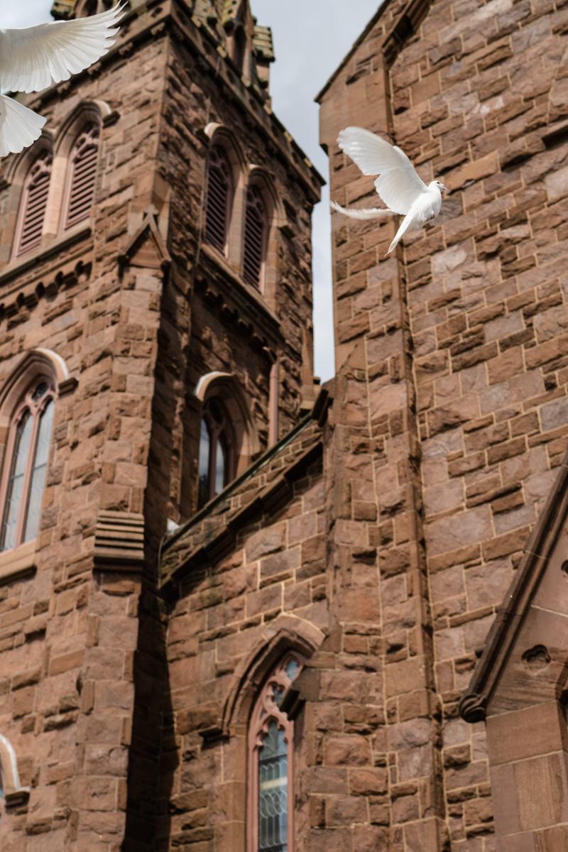 dove release at Newport ri church