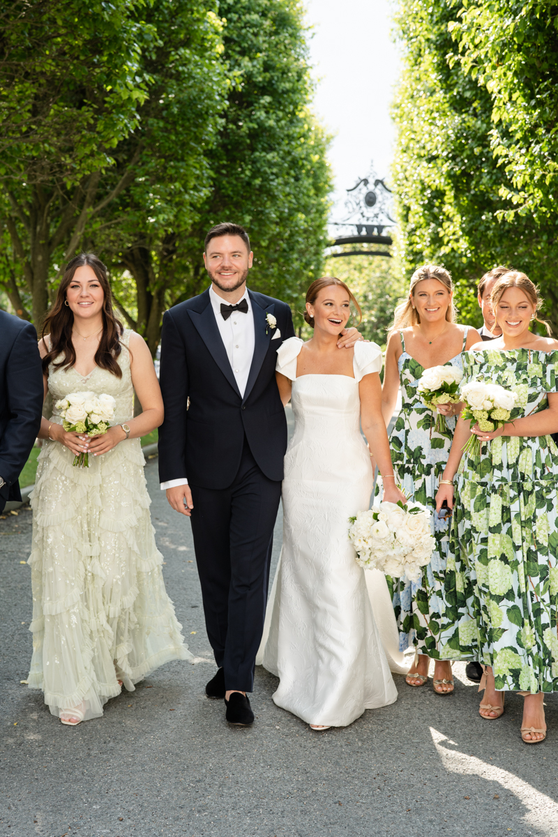 ochre court bridal party print dresses