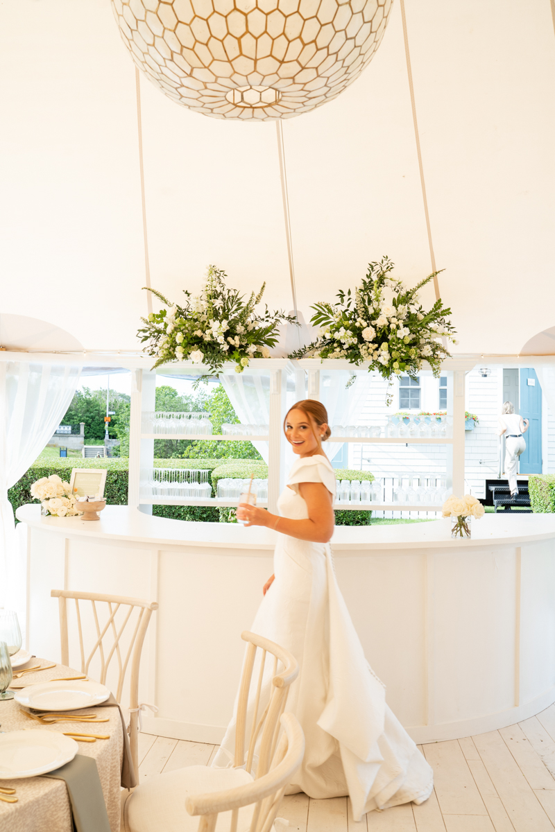 tented Newport wedding cream and sage