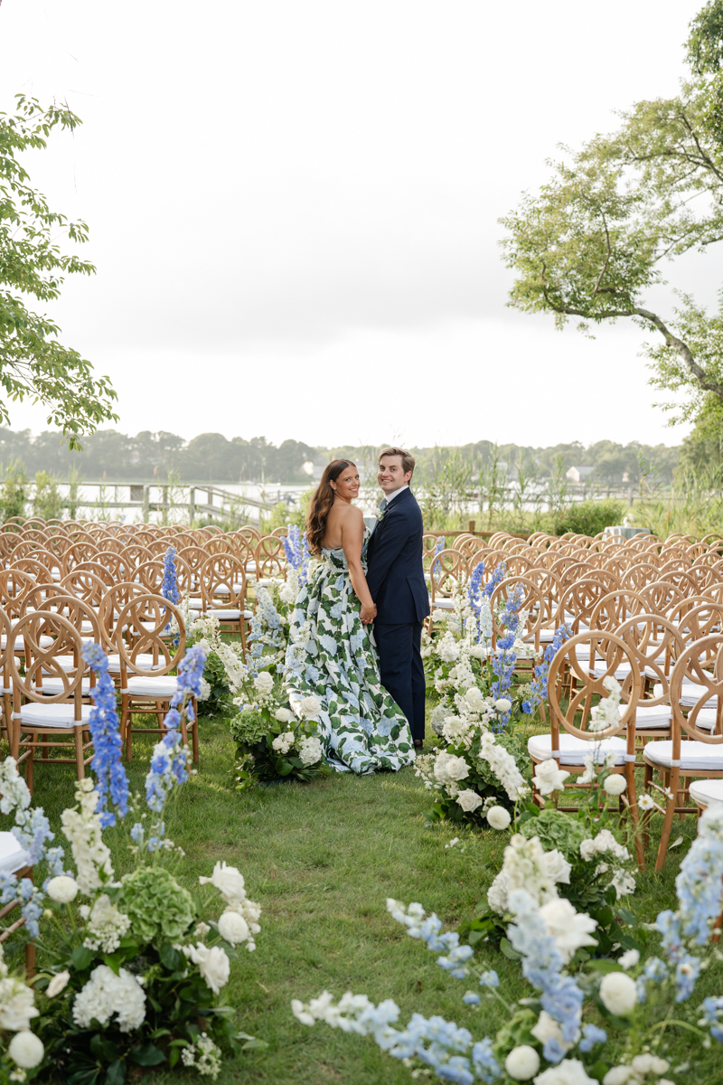 Oscar de la Renta hydrangea wedding dress