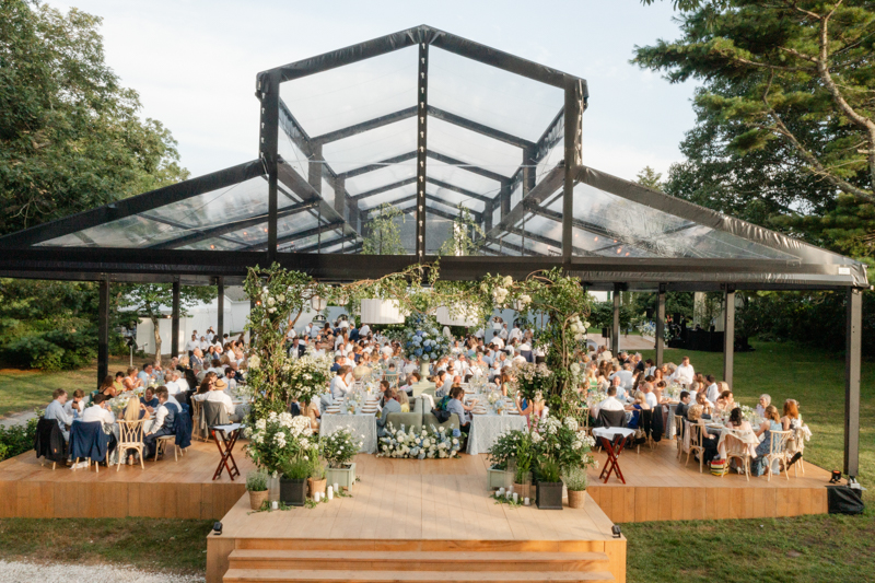 Black conservatory structure private estate wedding