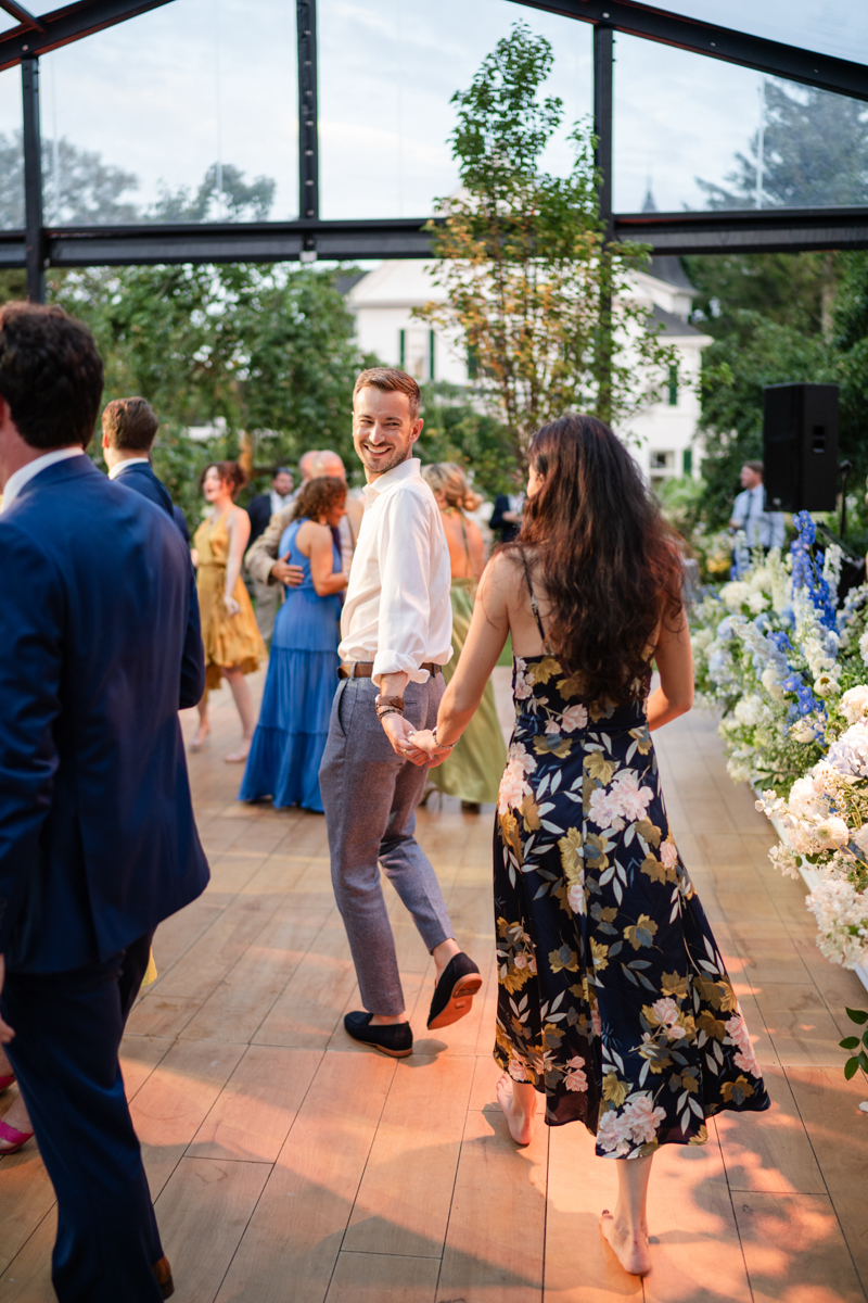 reception dancing separate tent