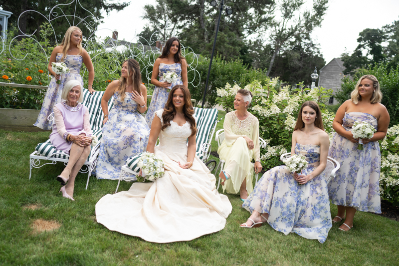 Ralph Lauren styled bridesmaid hydrangea dresses