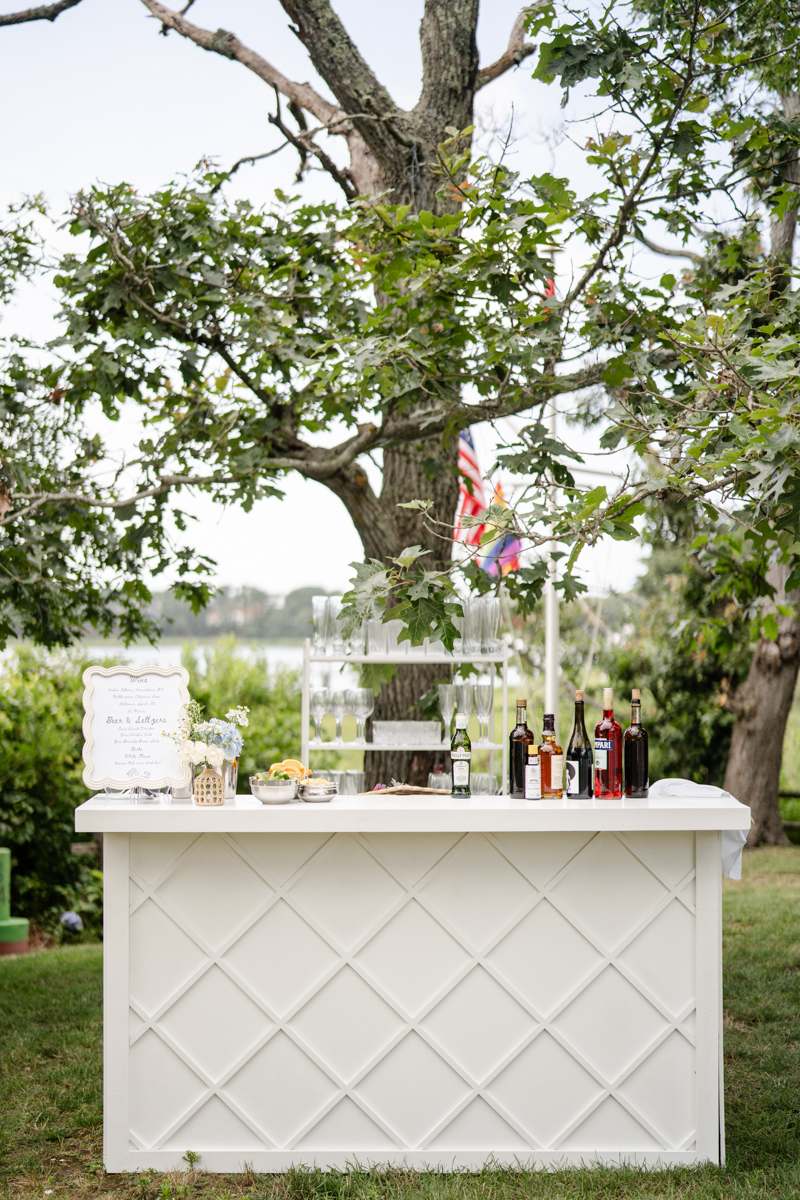 custom bar at cocktail hour