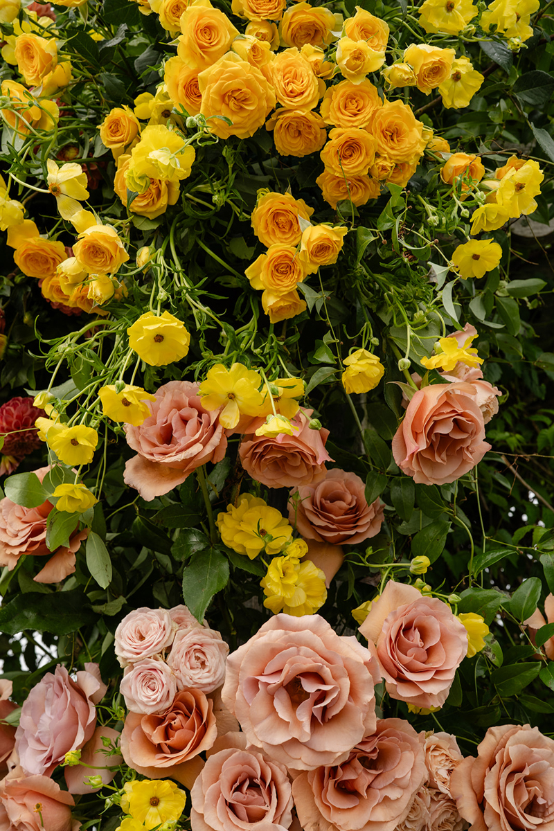 colorful floral at castle hill inn Newport ri wedding