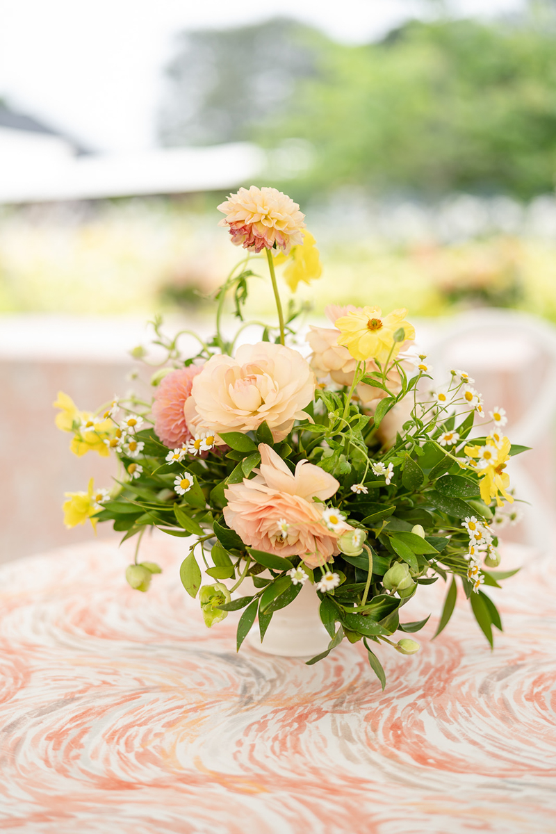 colorful floral at castle hill inn Newport ri wedding