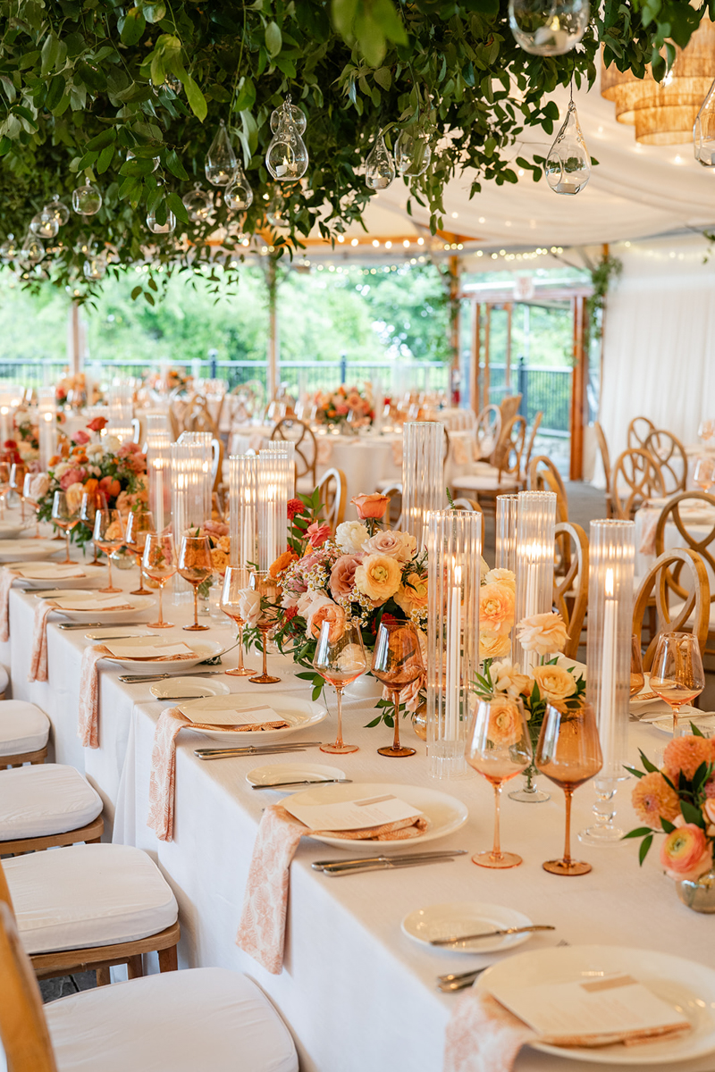 colorful floral at castle hill inn Newport ri wedding