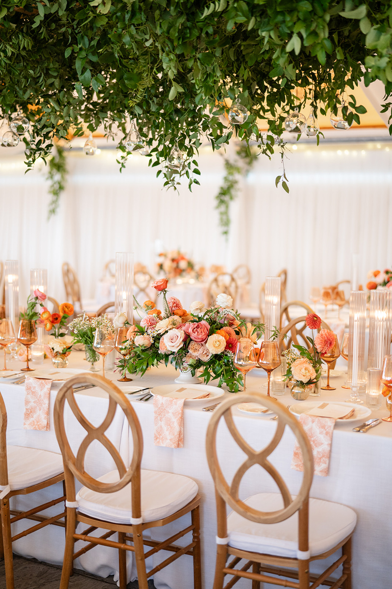 colorful floral at castle hill inn Newport ri wedding