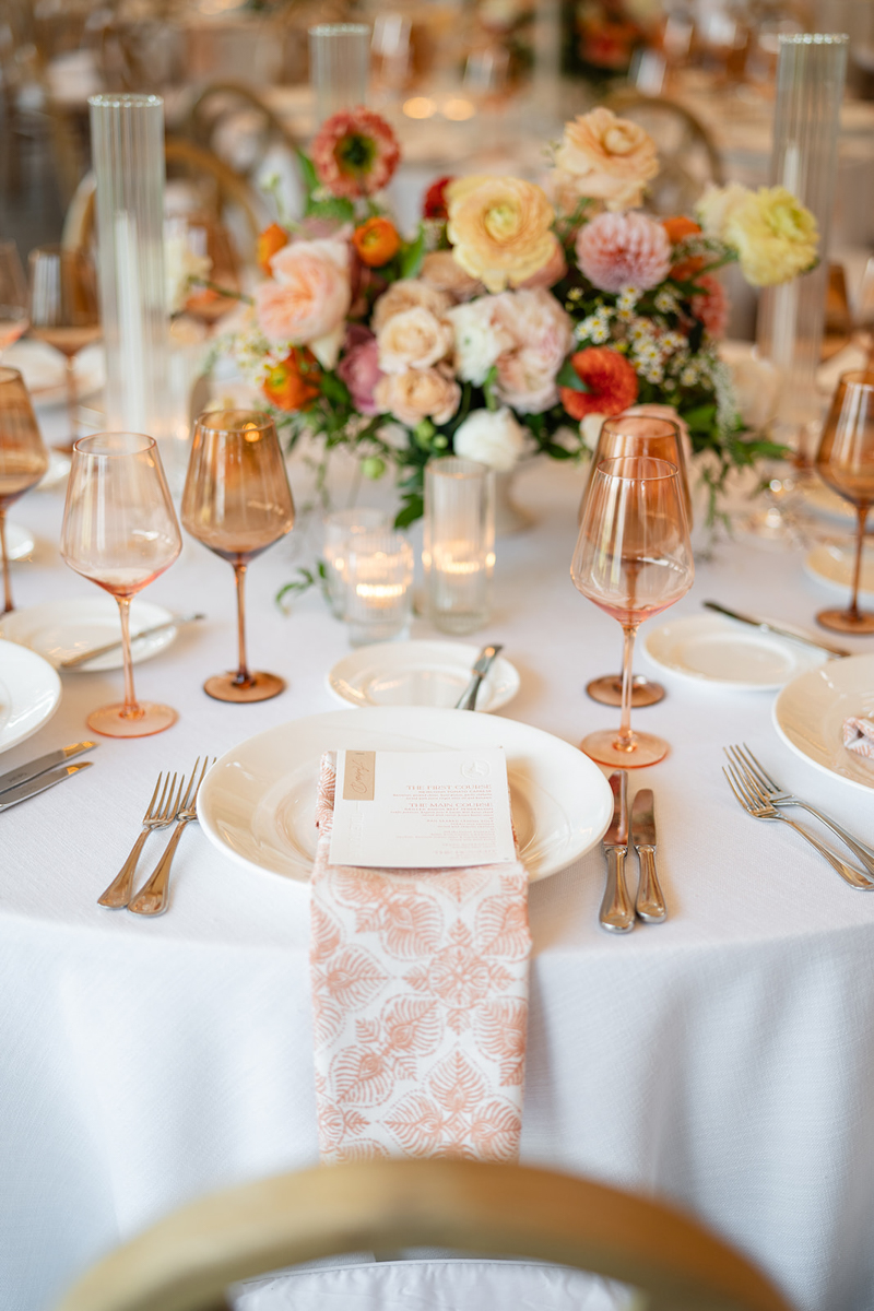 colorful floral at castle hill inn Newport ri wedding