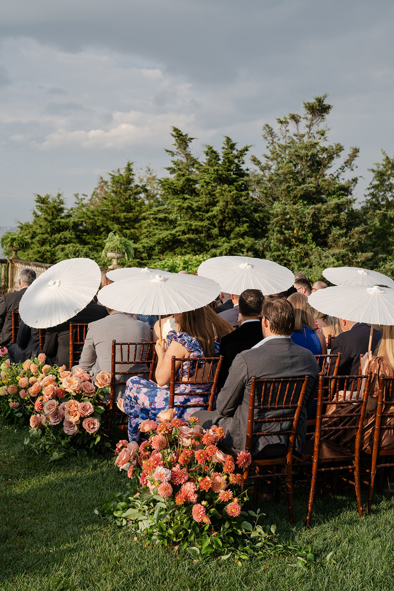 asian sun umbrellas at ceremony