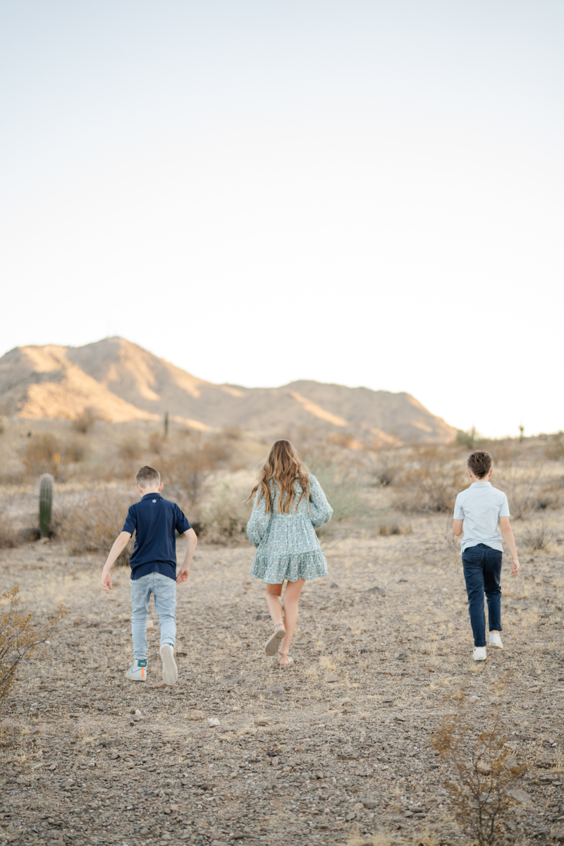 kids portraits in the desert