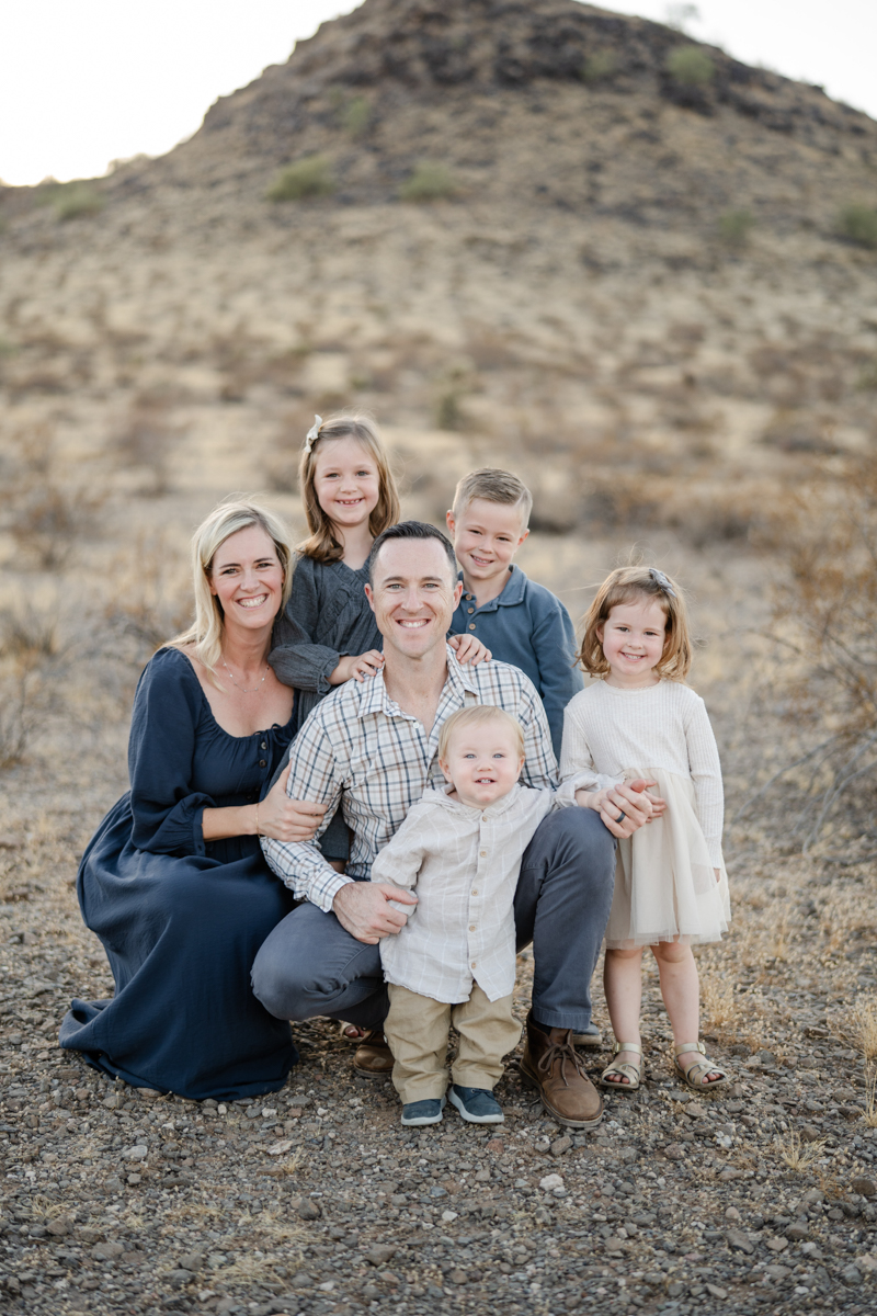 family in desert