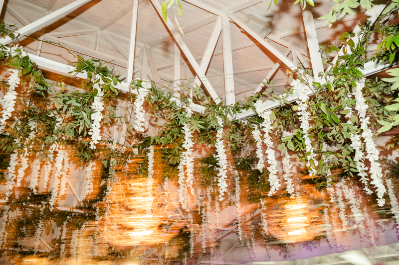 reception dance floor florals