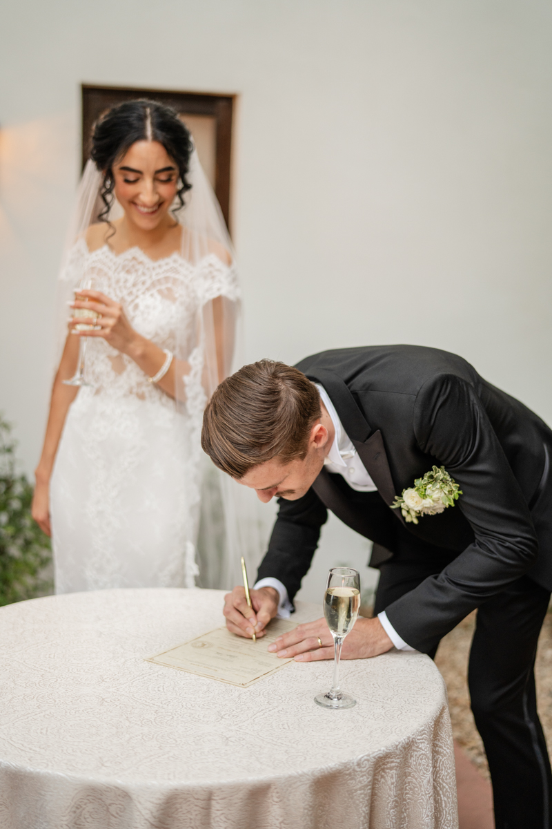 signing the marriage license