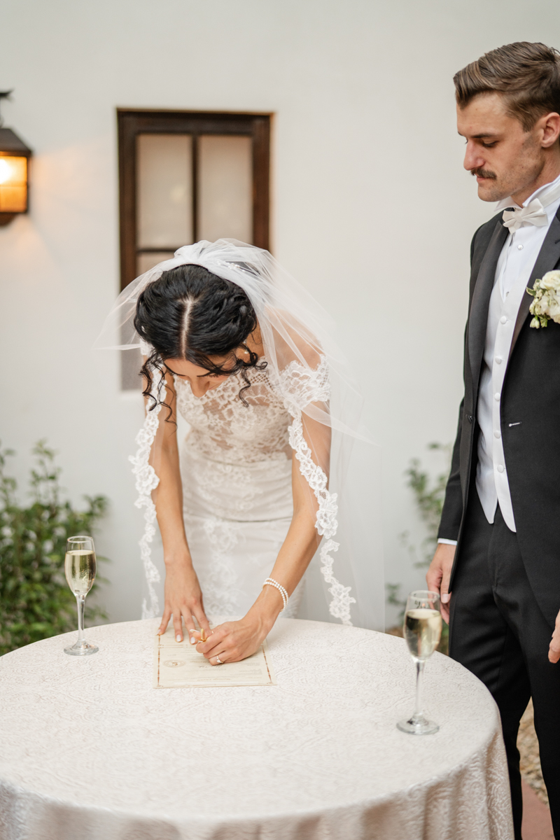 signing the marriage license